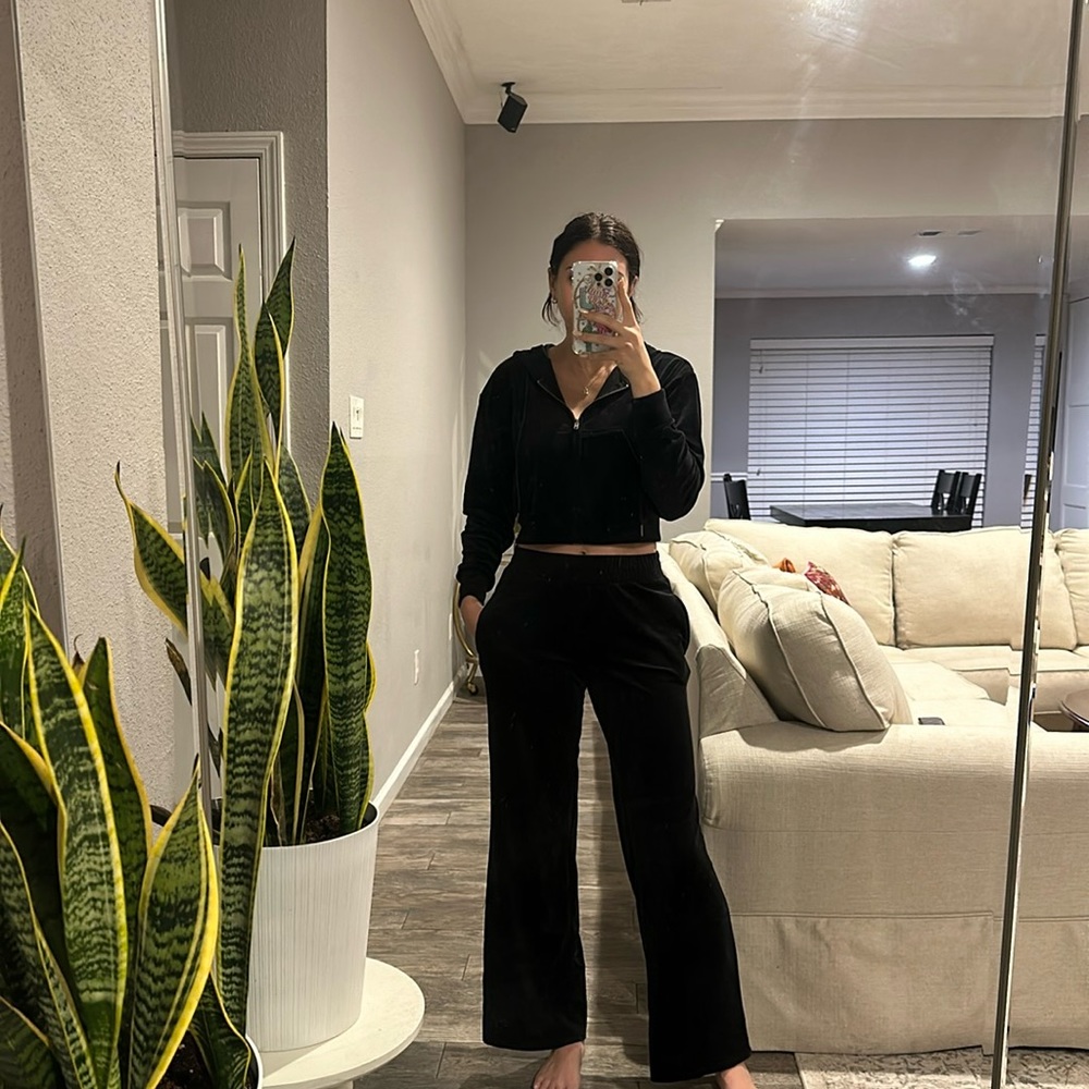 Velour track suit